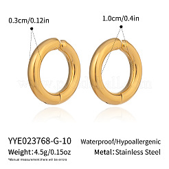 304 Stainless Steel Ring Clip-on Earrings&nbsp;ID1413-1