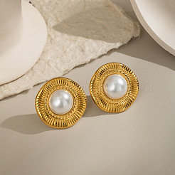 304 Stainless Steel Round Stud Earrings for Women&nbsp;BT6282-1