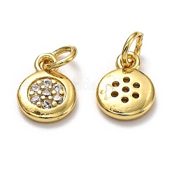 Brass Micro Pave Cubic Zirconia Charms&nbsp;ZIRC-H119-09G