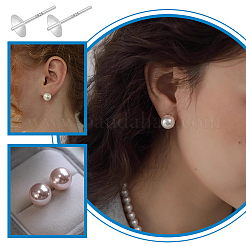 4Pairs 925 Sterling Silver Stud Earring Findings&nbsp;STER-PH0003-93