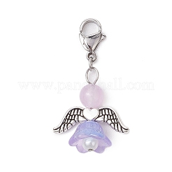 Angel Natural & Dyed Malaysia Jade Pendant Decoration&nbsp;HJEW-JM02763-04
