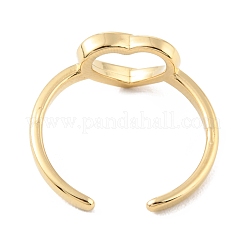 304 Stainless Steel Hollow Heart Open Cuff Rings for Valentine's Day&nbsp;X-RJEW-D002-26G