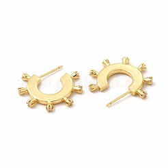 Rack Plating Brass Micro Pave Cubic Zirconia Stud Earrings for Women&nbsp;EJEW-H091-22G