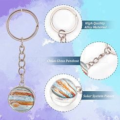8Pcs 8 Colors Platinum Tone Alloy Keychain&nbsp;KEYC-OC0001-33
