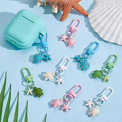 20Pcs 4 Colors Turtle & Starfish Synthetic Turquoise Pendant Decorations&nbsp;HJEW-PH02441