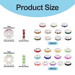 100Pcs Brass Rhinestone Spacer Beads&nbsp;KK-TA0002-12