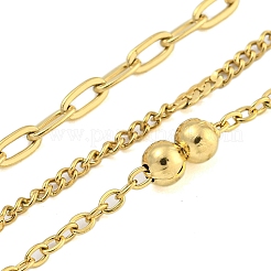 Ion Plating(IP) 304 Stainless Steel Multi Layered Necklaces&nbsp;NJEW-S426-07G