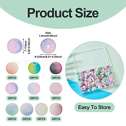 200Pcs 10 Colors Crackle Glass Beads Strands&nbsp;GLAA-TA0003-31B
