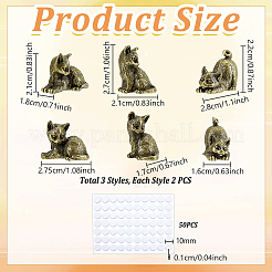3Pcs Brass Cat Display Decorations&nbsp;AJEW-GA0010-93