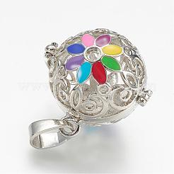 Brass Cage Pendants&nbsp;KK-D528-03P
