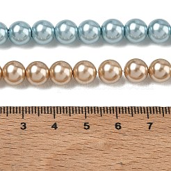Eco-Friendly Dyed Glass Pearl Round Beads Strands&nbsp;HY-A002-8mm-RB-M