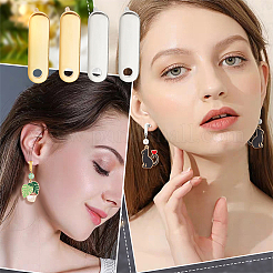 60Pcs 2 Colors 201 Stainless Steel Stud Earring Findings with Hole&nbsp;EJEW-BBC0002-15