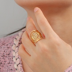 304 Stainless Steel Adjustable Cuff Rings&nbsp;RJEW-L129-05G