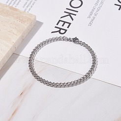 Non-Tarnish 304 Stainless Steel Curb Chains Bracelet for Men Women&nbsp;BJEW-JB07984