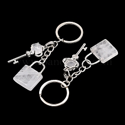 Natural Quartz Crystal Pendant Keychains&nbsp;KEYC-A016-01P-10