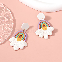 Alloy Polymer Clay Dangle Stud Earrings&nbsp;FS-WG2D94C-01