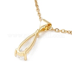 Clear Cubic Zirconia Teardrop Pendant Necklace&nbsp;NJEW-O125-60G