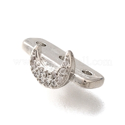Brass Micro Pave Clear Cubic Zirconia Spacer Bars&nbsp;KK-C031-46P