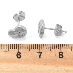 Rack Plating Brass Micro Pave Clear Cubic Zirconia Stud Earrings&nbsp;EJEW-K299-01P-Z