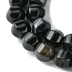 Dyed & Heated Natural Black Agate Beads Strands&nbsp;G-H023-A03-01