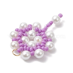 Handmade Glass Seed Beaded Flower Pendants&nbsp;PALLOY-MZ00498-04