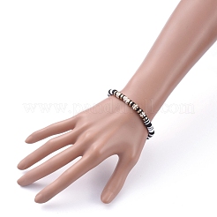 Handmade Polymer Clay Heishi Beads Stretch Bracelets&nbsp;BJEW-JB05300-02