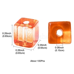 100Pcs Baking Paint Transparent Glass Beads&nbsp;DGLA-YW0001-35I