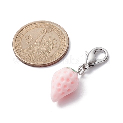 Opaque Resin Strawberry Pendant Decoration&nbsp;HJEW-JM01420-02