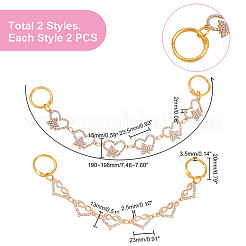Heart with Butterfly/Infinity Alloy Rhinestone Link Shoe Decoration Chain&nbsp;FIND-AB00008