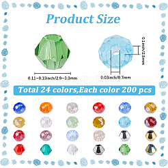 4800Pcs 24 Colors Transparent Electroplate Glass Beads&nbsp;EGLA-PA0001-29A