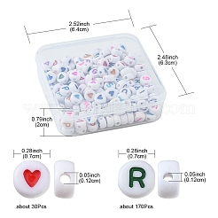 200Pcs 2 Style Opaque Acrylic Beads&nbsp;SACR-YW0001-47