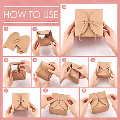 10Pcs Square Kraft Paper Gift Boxes&nbsp;CON-TA0001-13
