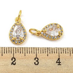 Brass Micro Pave Clear Cubic Zirconia Charms&nbsp;KK-G490-20G