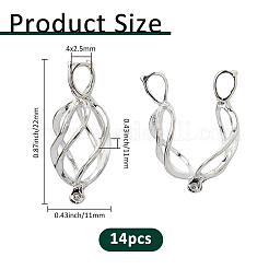 14Pcs Brass Locket Pendants&nbsp;KK-BC0014-97