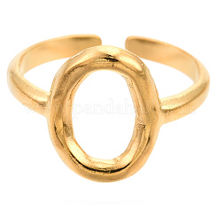 Ion Plating(IP) 304 Stainless Steel Hollow Oval Cuff Rings&nbsp;X-RJEW-N038-120LG