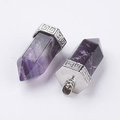 Natural Amethyst Pointed Pendants&nbsp;G-E442-03M