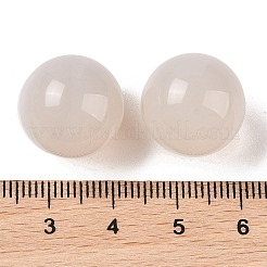 Natural White Agate No Hole Sphere Beads&nbsp;G-K353-04D-18