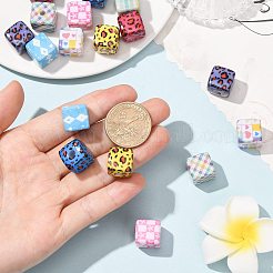 18Pcs 9 Styles Laser & Printed Opaque Acrylic Beads&nbsp;OACR-FS0002-81