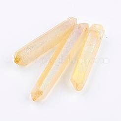 Electroplated Natural Quartz Crystal Graduated Beads Strands&nbsp;G-P315-A