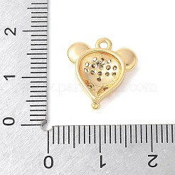 Brass Micro Pave Clear Cubic Zirconia Pendants&nbsp;KK-U064-07G