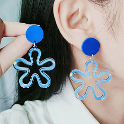 Flower Acrylic Dangle Stud Earrings&nbsp;FS-WG333B2-02