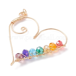 Wire Wrapped Glass Pendants&nbsp;PALLOY-JF01321-02