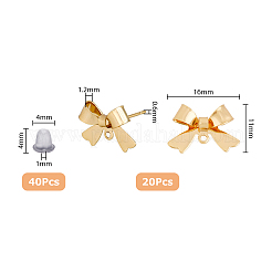 20Pcs Brass Stud Earring Findings&nbsp;KK-FH0004-80