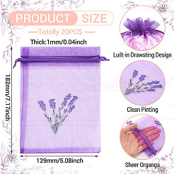 20Pcs Polyester Mesh Sachet Packing Drawstring Bgas&nbsp;ABAG-TA0002-20B