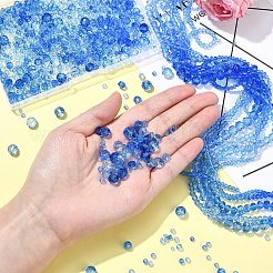 6 Styles Gradient Color Transparent Painted Glass Beads Strands&nbsp;DGLA-YW0001-28A