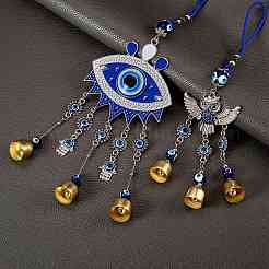 2Pcs 2 Style Car Hanging Alloy Glass Rhinestone Wind Chime&nbsp;HJEW-SZ0001-14
