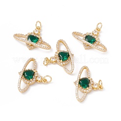 Rack Plating Brass Micro Pave Cubic Zirconia Pendants&nbsp;ZIRC-C040-12G