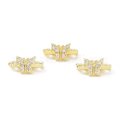 Rack Plating Brass Pave Cubic Zirconia Slide Charms&nbsp;KK-TAC0016-03G-03