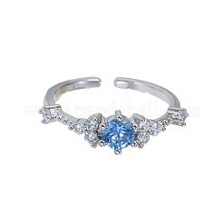 Brass Micro Pave Clear Cubic Zirconia Cuff Open Rings for Women&nbsp;WG0E64E-02