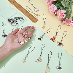 20Pcs Alloy Enamel Dog Pendants Mobile Straps&nbsp;HJEW-FG00040